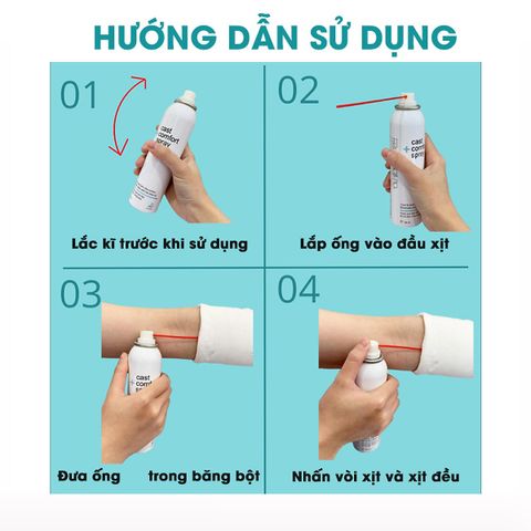 Xịt Bó Bột Medtec Cast Comfort Spray 150ml - Khử Mùi, Giảm Ngứa, Ngăn Vi Khuẩn Cho Người Lớn Và Trẻ Em