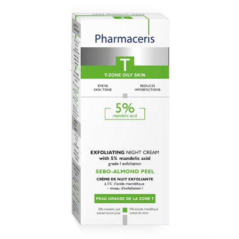 Kem Dưỡng Ẩm Pharmaceris Sebo-Almond Peel 5% Acid Mandelic - Hỗ Trợ Kháng Khuẩn, Giảm Mụn, Dưỡng Da Mịn Màng 50ml