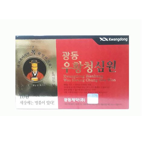 Viên uống An Cung Ngưu Kwangdong WooHwang Chong Shim Won - Hỗ trợ sức khỏe, cải thiện sức đề kháng và ổn định huyết áp, 10 viên/hộp