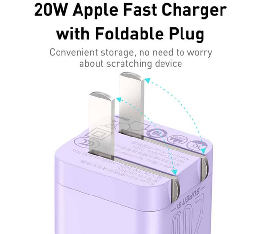 Bộ Sạc Nhanh Baseus Super Si Pro 20W Cùng Cáp Type-C 1M - Hỗ Trợ Sạc PD/QC 3.0 Cho iPhone, Android, Thiết Kế Thời Trang, Bền Bỉ