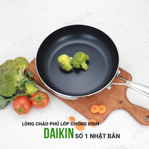 Chảo Chống Dính Inox 3 Lớp Liền Khối Kalpen Kazler - Chảo Nấu Đa Năng Chịu Nhiệt Tốt, Dễ Vệ Sinh, Phù Hợp Nhiều Không Gian Bếp