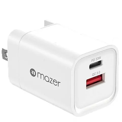 Củ sạc nhanh 33W Mazer Infinite Boots Super MINI Pro M-GAN2-T33W - Sạc 2 thiết bị đồng thời, siêu nhỏ gọn, công nghệ PD & QC chống quá tải