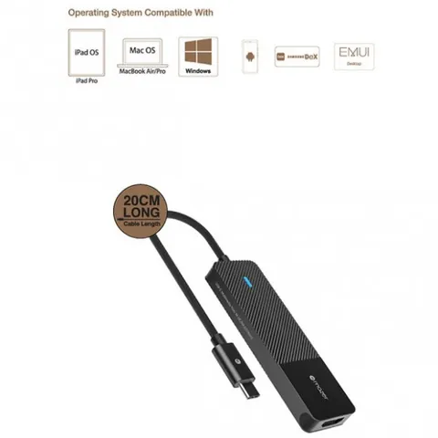 Hub chuyển đổi 5in1 Mazer Infinite Pro - Cổng kết nối đa dạng, Hình ảnh 4K, Tốc độ truyền dữ liệu cao cho Mac, Windows, Android