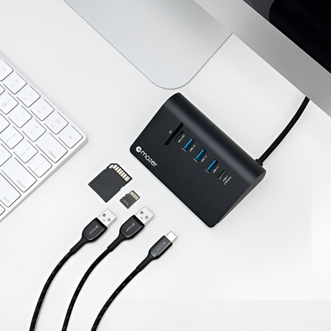 Hub Chuyển Đổi 6in1 Mazer Infinite Multimedia Pro Desk 8000 - Thiết Bị Đa Năng USB-C, Tương Thích Mac, Windows, Android