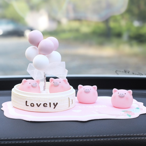 Set Khay 4 Heo Con Trang Trí - Bộ Dùng Cho Bàn Học và Ô Tô - Nhựa Thân Thiện Môi Trường, Xinh Xắn, Đáng Yêu