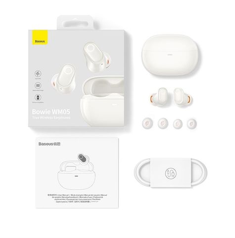 Tai Nghe Bluetooth Chống Ồn Baseus Bowie WM05 - True Wireless Earphones Creamy, Âm Thanh Tuyệt Hảo, Kết Nối Ổn Định, Thời Gian Sử Dụng Lâu