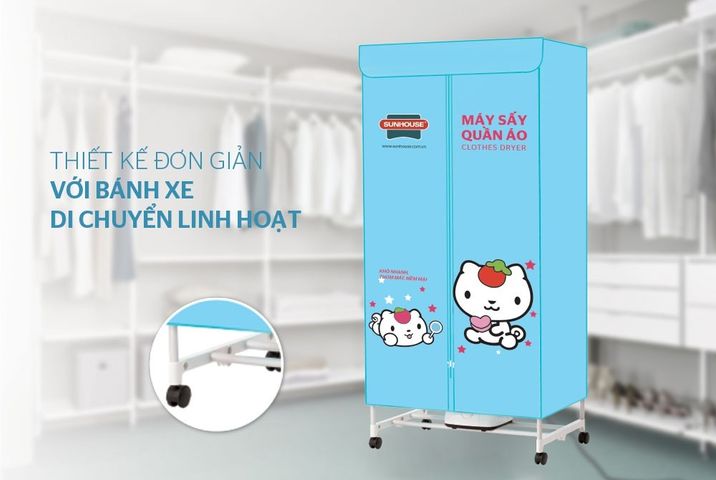 Tủ Sấy Quần Áo Sunhouse SHD2702 - Công Suất 900W, Thiết Kế Nhẹ, Sấy Khô Nhanh, Phù Hợp Gia Đình, Bảo Vệ Quần Áo Tối Ưu