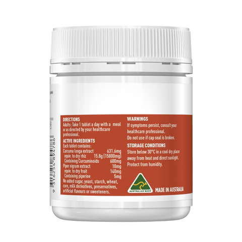 Viên tinh chất nghệ Healthy Care High Strength Curcumin 600mg - Hỗ trợ tiêu hóa, kháng viêm, tốt cho xương khớp, chất chống oxy hóa tự nhiên