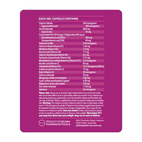 Vitamin Bầu Selancy Women Ultra Nature 100 Viên - Hỗ Trợ Phát Triển Thai Nhi Khỏe Mạnh, Ngăn Dị Tật Ống Thần Kinh cho Mẹ Bầu