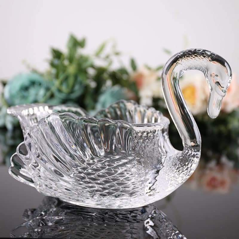 Bát Thủy Tinh Pha Lê Thiên Nga Đựng Trái Cây, Bánh Kẹo - Thiết Kế Sang Trọng, Chất Liệu Cao Cấp, Trang Trí Bàn Ăn Thêm Đẹp Mắt