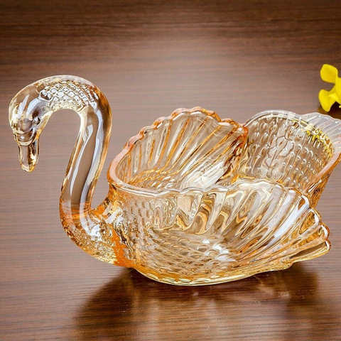 Bát Thủy Tinh Pha Lê Thiên Nga Đựng Trái Cây, Bánh Kẹo - Thiết Kế Sang Trọng, Chất Liệu Cao Cấp, Trang Trí Bàn Ăn Thêm Đẹp Mắt