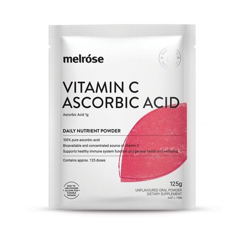 Bột Vitamin C Ascorbic Acid Melrose 125g - Hỗ trợ sức khỏe, tăng cường miễn dịch và làm đẹp da, nguyên chất dễ hòa tan