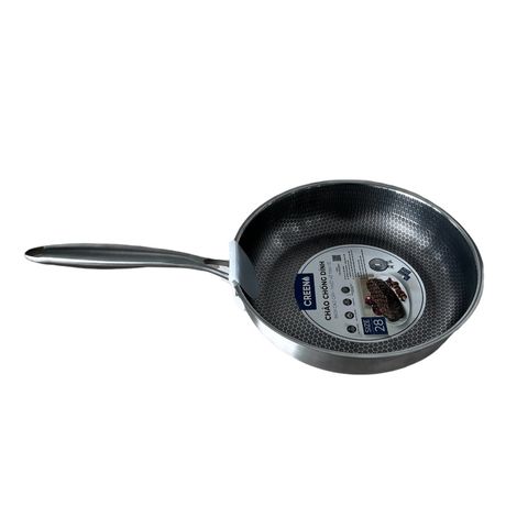 Chảo Inox Chống Dính 3 Lớp Nắp Kính 28cm Creen CR-NJA28IH - Siêu Bền, Thiết Kế Sang Trọng, Phù Hợp Với Mọi Bếp