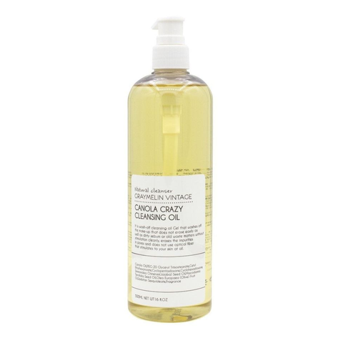 Dầu Tẩy Trang Hoa Cải Graymelin Vintage Canola Crazy 300ml - Giảm Mụn, Làm Sạch Sâu, Cấp Nước Cho Da Nhạy Cảm