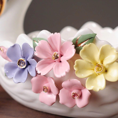 Đĩa sâu lòng hình thiên nga bằng gốm sứ cao cấp - Đựng trái cây sang trọng, trang trí nhà cửa đẹp mắt, quà tặng độc đáo