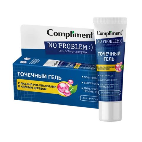 Gel Chấm Mụn Compliment SOS No Problem AHA BHA PHA 25ml - Giải Pháp Làm Khô Mụn, Giảm Sưng Và Ngừa Mụn Tái Phát