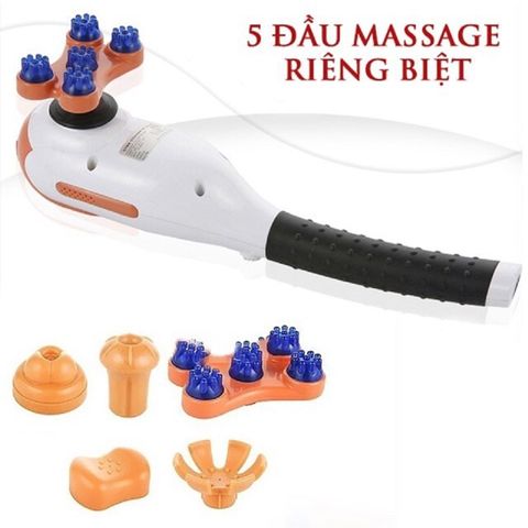 Máy Massage Cầm Tay Mini Squirrel Welbutech MSV5552 - Giảm Đau, 5 Đầu Massage Đa Năng, Thiết Bị Trị Liệu Chất Lượng Cao