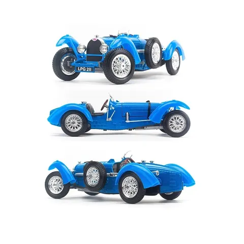 Mô hình xe Bugatti Type 59 1934 tỉ lệ 1:18 Bburago - Xe mô hình kim loại đúc cao cấp, bánh xe đánh lái, quà tặng ấn tượng cho tín đồ xe hơi.