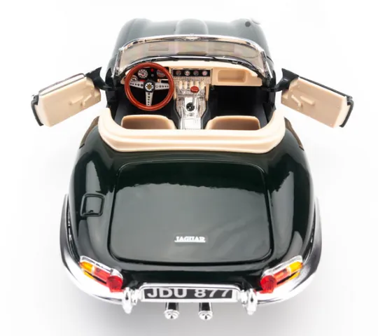 Mô hình xe ô tô Jaguar E-Type Cabrio 1:18 Bburago Xanh - Chi tiết tinh xảo, mở cửa, trang trí nhà cửa cho fan xe hơi