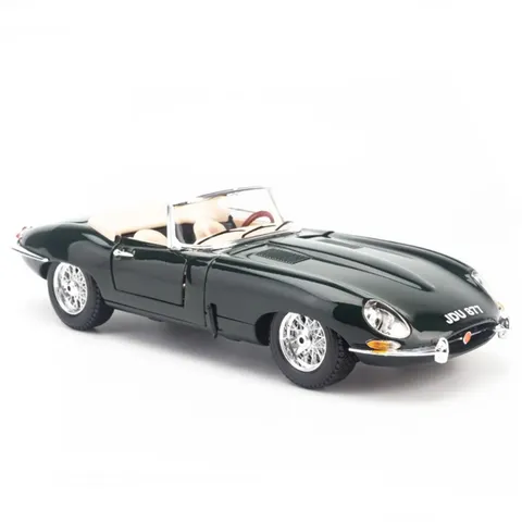 Mô hình xe ô tô Jaguar E-Type Cabrio 1:18 Bburago Xanh - Chi tiết tinh xảo, mở cửa, trang trí nhà cửa cho fan xe hơi