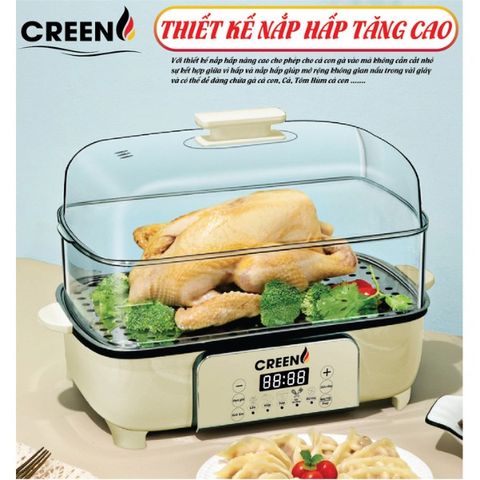 Nồi Lẩu Đa Năng 3 Tầng Creen CR-135 Plus - Công Suất 1500W, Chế Độ Nấu Đa Dạng, Hấp Lẩu Dễ Dàng cho Bữa Tiệc Gia Đình