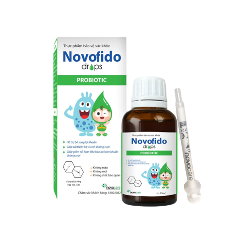 Novofido Drops - Hỗ Trợ Bổ Sung Lợi Khuẩn Cho Bé, Cải Thiện Hệ Tiêu Hóa, An Toàn và Lành Tính, 15ml