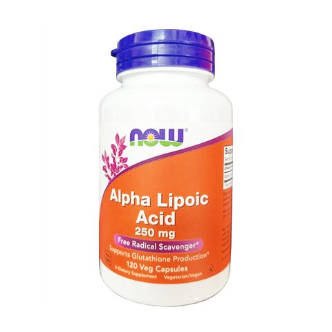 Now Alpha Lipoic Acid 250mg - Viên Uống Hỗ Trợ Giải Độc Gan, Chống Oxy Hóa, Tăng Cường Sức Khỏe, Bổ Sung Dinh Dưỡng