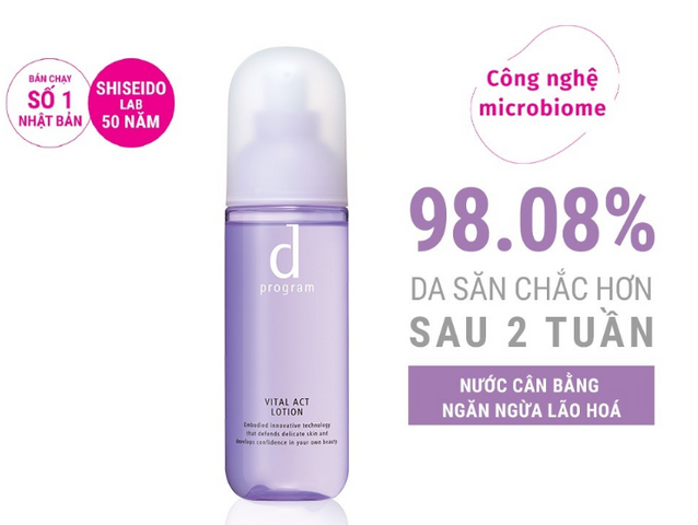 Nước Cân Bằng D program Vital Act Lotion 125ml - Chống Lão Hóa, Dưỡng Ẩm Da Nhạy Cảm, Công Nghệ Microbiome Nhật Bản