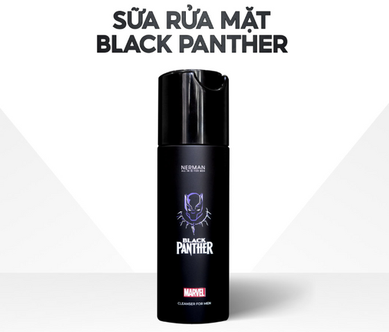 Sữa Rửa Mặt Dưỡng Ẩm Nerman Black Panther 100g - Gel Rửa Mặt Nam Hương Nước Hoa Cao Cấp Marvel Collection