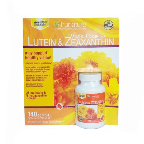 Viên Uống Hỗ Trợ Thị Lực Trunature Lutein & Zeaxanthin 140 Viên - Bổ Sung Dinh Dưỡng Cho Mắt, Cải Thiện Tầm Nhìn, Bảo Vệ Mắt khỏi Ánh Sáng Xanh