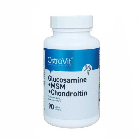 Viên uống hỗ trợ xương khớp Glucosamine MSM Ostrovit - Bổ sung 1000mg Glucosamine, 600mg MSM cho xương khớp khỏe mạnh, 90 viên/lọ