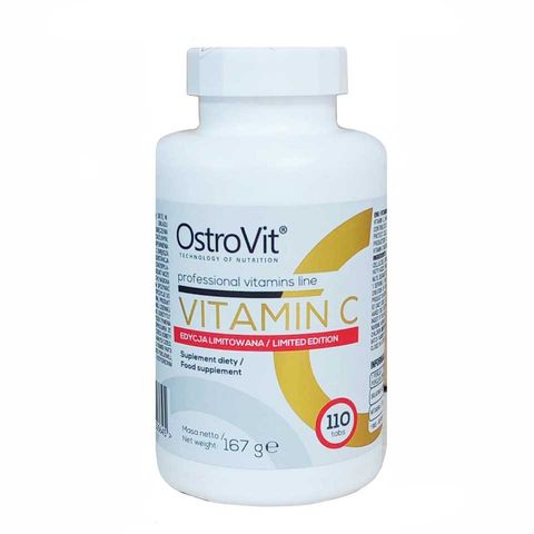 Viên Vitamin C 1000mg Ostrovit - Hỗ trợ miễn dịch, tăng đề kháng, chống oxy hóa - Lọ 90 viên dễ hấp thụ, làm sáng da