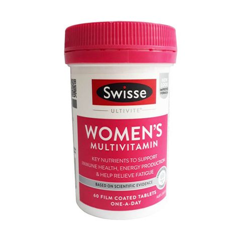 Vitamin Tổng Hợp Swisse Women's Ultivite Multivitamin 60 Viên - Hỗ Trợ Sức Khỏe Phụ Nữ, Giảm Mệt Mỏi, Tăng Cường Năng Lượng