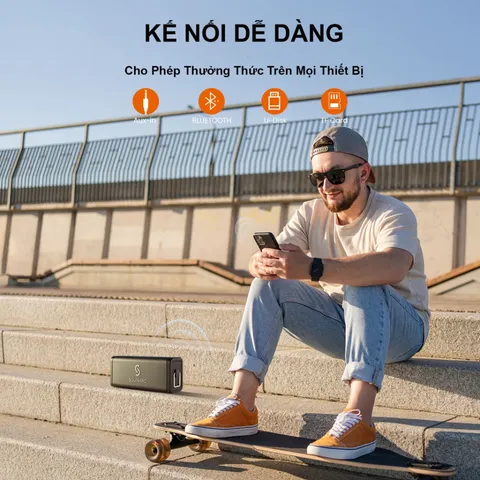 Loa Bluetooth Sounarc M1 80W Kèm 2 Micro Karaoke - Chất Lượng Âm Thanh Tuyệt Vời, Kết Nối Bluetooth 5.0, Pin 8000mAh, Khả Năng Kháng Nước IPX6