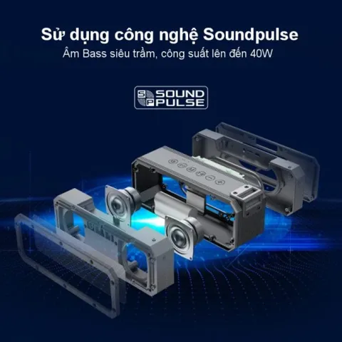 Loa Bluetooth Tronsmart Element Force+ 40W Chống Nước IPX7 - Âm Bass Sâu, Thiết Kế Gọn Nhẹ, Kết Nối Bluetooth 5.0, Thời Gian Phát 15 Giờ
