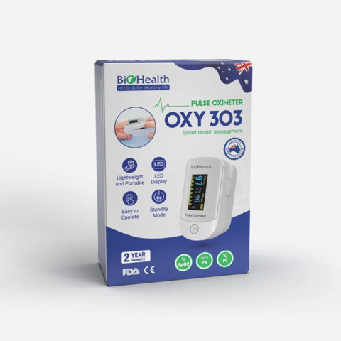 Máy Đo Nồng Độ Oxy Máu & Nhịp Tim Biohealth Oxy303 - Thiết Bị Chăm Sóc Sức Khỏe Chính Xác, Đơn Giản, Không Gây Đau