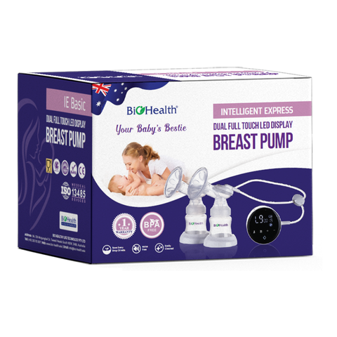Máy Hút Sữa Điện Đôi Biohealth IE Basic - Thiết Kế Thông Minh, 4 Chế Độ, Tiện Lợi Cho Mẹ, Sử Dụng 100 Phút, An Toàn, êm ái