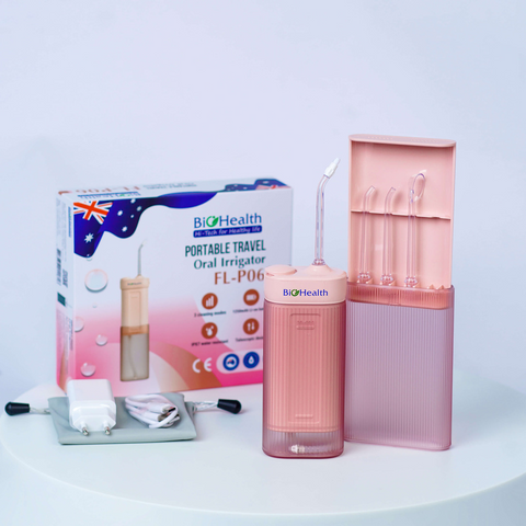 Máy Tăm Nước Biohealth FL-P06 3 Chế Độ - Vệ Sinh Răng Miệng Sâu, Dung Tích 200ml, Thiết Kế Nhỏ Gọn, Chống Nước IPX7