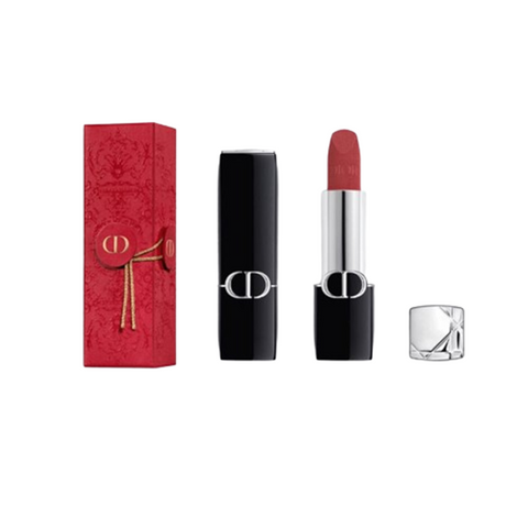 Son Dior 999 Velvet Limited-Edition Golden Case - Thỏi son đỏ tươi quyền lực, chất son mịn hoàn hảo cho dịp Tết 2024