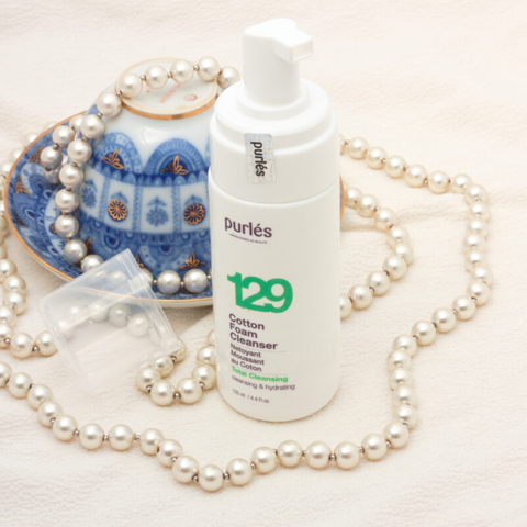 Sữa Rửa Mặt Dạng Bọt Purles 129 Cotton Foam Cleanser 125ml - Làm Sạch Dịu Nhẹ, Duy Trì Độ Ẩm, Phù Hợp Da Nhạy Cảm
