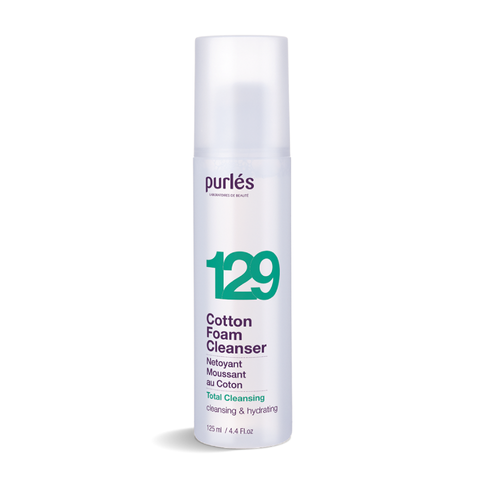 Sữa Rửa Mặt Dạng Bọt Purles 129 Cotton Foam Cleanser 125ml - Làm Sạch Dịu Nhẹ, Duy Trì Độ Ẩm, Phù Hợp Da Nhạy Cảm