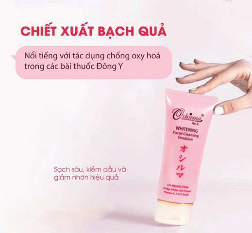 Sữa Rửa Mặt Oshirma Re-X Whitening 50ml - Sáng Da, Làm Sạch Hiệu Quả Bạch Quả, Dưỡng Ẩm Cho Mọi Loại Da