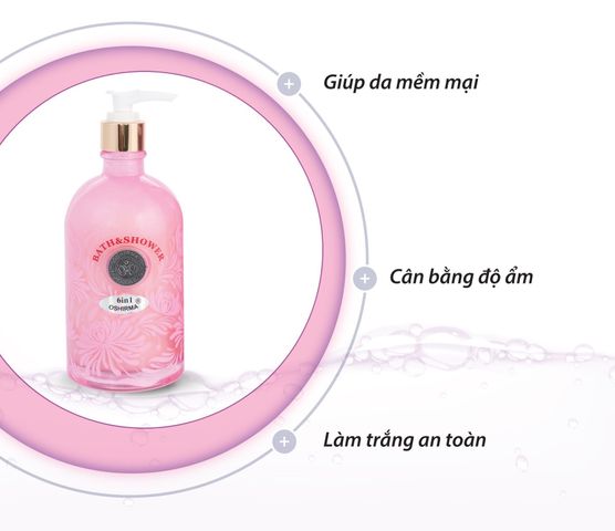 Sữa Tắm Làm Sáng Mịn Da 6 in 1 Oshirma Bath & Shower - Dưỡng Da Trắng Sáng Mịn Màng Với Hoa Cúc Nhật, Hương Thơm Quyến Rũ