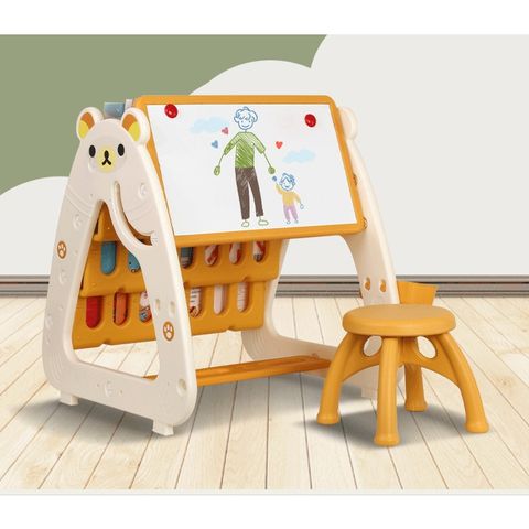 Bàn học kèm ghế đa năng 3 trong 1 cho bé - Bàn học và bảng vẽ tiện dụng cho trẻ em, chất liệu an toàn, dễ lắp đặt