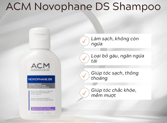 Dầu Gội ACM Novophane DS Giảm Gàu Ngứa 125ml - Giải Pháp Cho Da Đầu Khỏe Mạnh, Sạch Gàu Tự Nhiên