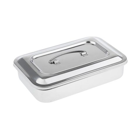 Hộp Đựng Dụng Cụ Y Tế Inox Có Nắp Đậy - Kích Thước 24cm x 16cm x 5cm, Bền Đẹp, Tiện Lợi Cho Spa, Nha Khoa, Thẩm Mỹ Viện