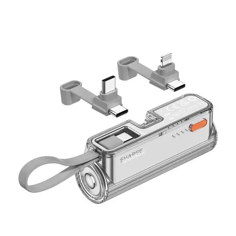 Pin Dự Phòng Sharge Flow Mini 5000mAh SP012 - Tích Hợp Cáp 2in1 Năng Lượng Mọi Lúc Mọi Nơi