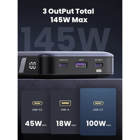 Pin sạc dự phòng Ugreen 145W 25000mAh - Sạc nhanh 2 chiều tiện lợi cho laptop và điện thoại