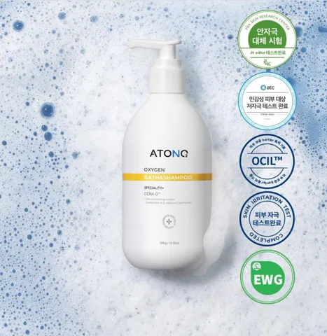 Sữa Tắm Gội Toàn Thân Cho Bé Atono2 Oxygen Dịu Nhẹ 300g - Công Nghệ Bọt Siêu Mịn, Cấp Ẩm & Cân Bằng pH Cho Da Nhạy Cảm