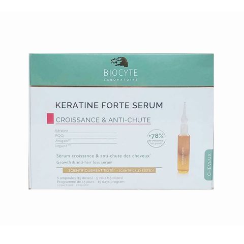Tinh chất kích thích mọc tóc Biocyte Keratine Forte Serum - Giảm rụng, tăng sức đề kháng, cho tóc dày và chắc khỏe 45ml
